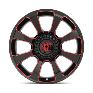 XD Series XD854 REACTOR Gloss Black Milled W/ Red Tint 20x10 -18 5x127|5x139.7mm 78.1mm - Wheelwiz
