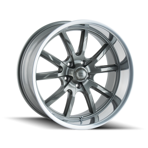 Ridler 650 Gloss grey polished 22x9.5 +18 5x115mm 72.62mm - WheelWiz