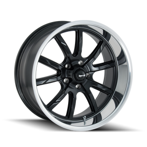 Ridler 650 Matte black polished 22x9.5 +18 5x114.3mm 70.5mm - WheelWiz