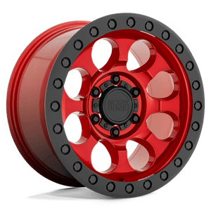 Black Rhino RIOT Candy Red W/ Black Ring & Bolts 17x9 +12 6x139.7mm 112.1mm - WheelWiz