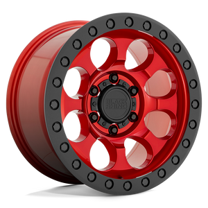 Black Rhino RIOT Candy Red W/ Black Ring & Bolts 17x9 +12 6x139.7mm 112.1mm - WheelWiz