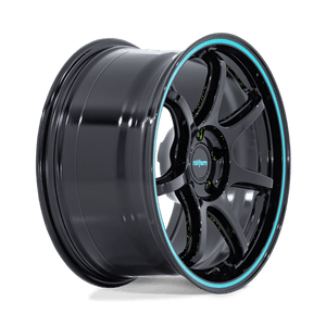 Rotiform RC208 BPU Gloss Black W/ Teal Stripe 18x9.5 +25 5x114.3mm 72.6mm