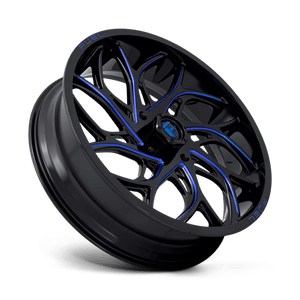 Fuel Offroad D778 RUNNER UTV Gloss Black Milled Candy Blue 24x7 +13 4x137mm 110.1mm - Wheelwiz