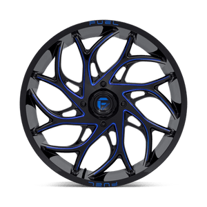 Fuel Offroad D778 RUNNER UTV Gloss Black Milled Candy Blue 24x7 +13 4x137mm 110.1mm - Wheelwiz