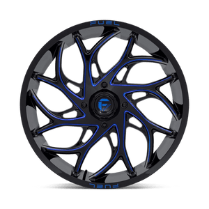 Fuel Offroad D778 RUNNER UTV Gloss Black Milled Candy Blue 24x7 +13 4x156mm 132mm - Wheelwiz