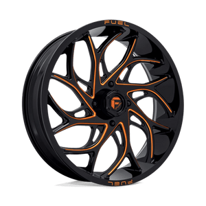 Fuel Offroad D780 RUNNER UTV Gloss Black Milled Orange 24x7 +13 4x156mm 132mm - Wheelwiz