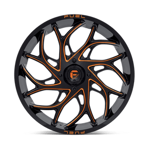 Fuel Offroad D780 RUNNER UTV Gloss Black Milled Orange 24x7 +13 4x137mm 110.1mm - Wheelwiz