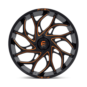 Fuel Offroad D780 RUNNER UTV Gloss Black Milled Orange 24x7 +13 4x156mm 132mm - Wheelwiz