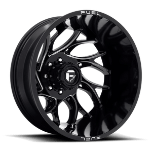 Fuel Offroad D741 RUNNER Gloss Black Milled 22x8.25 -220 8x210mm 154.3mm - Wheelwiz