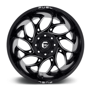 Fuel Offroad D741 RUNNER Gloss Black Milled 22x8.25 -220 8x210mm 154.3mm - Wheelwiz