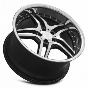 MRR RW2 Black w/ Stainless Lip 20x10 +25 5x112mm 66.6mm