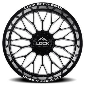 Lock Offroad Rampage Gloss Black W/ Milling 20x9 +1 8x165.1mm 125.2mm