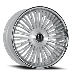 Dolce Luxury Razzo Gloss Silver W/ Brushed Face-Stainless Lip 22x9.5 +35 6x135|6x139.7mm 106.2mm