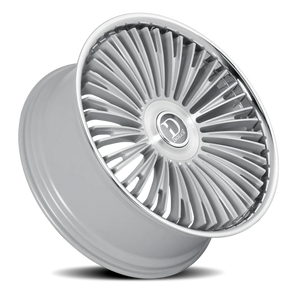 Dolce Luxury Razzo Gloss Silver W/ Brushed Face-Stainless Lip 24x10 +35 6x135|6x139.7mm 106.2mm