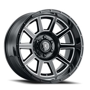 Icon Alloys Recoil Gloss Black W/ Milled Windows 20x10 -24 6x135mm 87.1mm
