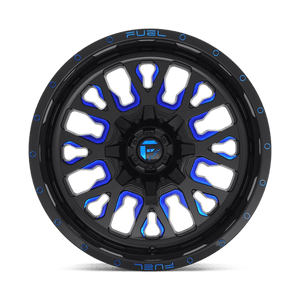 Fuel Offroad D645 STROKE Gloss Black Blue Tinted Clear 18x9 +01 8x180mm 124.2mm - WheelWiz