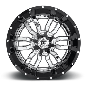 Fuel Offroad D270 SLEDGE Chrome Plated Gloss Black Lip 20x12 -43 8x165.1mm 125.1mm - 2 PIECE - Wheelwiz