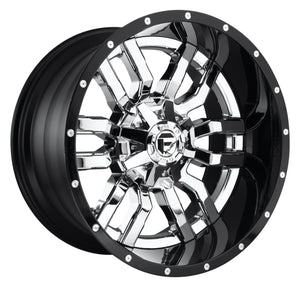 Fuel Offroad D270 SLEDGE Chrome Plated Gloss Black Lip 20x12 -43 8x165.1mm 125.1mm - 2 PIECE - Wheelwiz