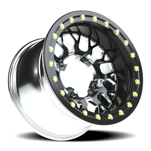 Vision Wheel 346 Gloss Black Milled Spoke 15x6 +51 4x156mm 131.1mm - Wheelwiz