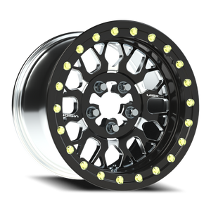 Vision Wheel 346 Gloss Black Milled Spoke 15x10 +25 5x114.3mm 68mm - Wheelwiz