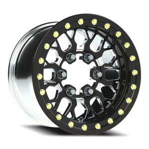 Vision Wheel 346 Gloss Black Milled Spoke 15x6 +51 6x139.7mm 110mm - Wheelwiz