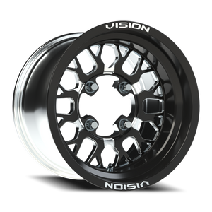 Vision Wheel 346 Gloss Black Milled Spoke 15x7 +38 4x136mm 110.5mm - Wheelwiz