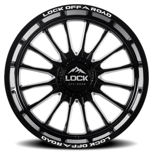 Lock Offroad Striker Gloss Black W/ Milling 22x12 -44 5x127|5x139.7mm 87.1mm