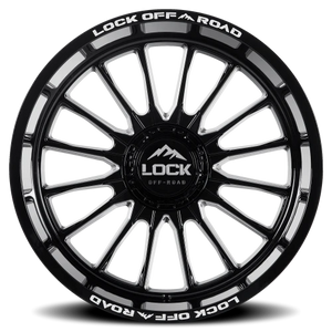 Lock Offroad Striker Gloss Black W/ Milling 22x12 -44 8x170mm 125.2mm