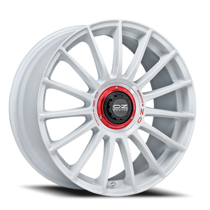 OZ Racing Superturismo Evoluzione WRC Gloss Race White W/ Red Lettering 19x8.5 +45 5x108mm 75mm