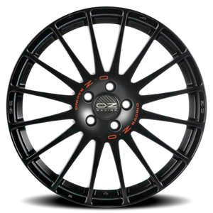 OZ Racing Superturismo GT Matte Black W/ Red Lettering 15x6.5 +25 4x108mm 65.06mm - Wheelwiz