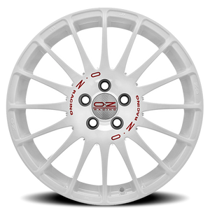 OZ Racing Superturismo WRC Gloss Race White W/ Red Lettering 16x7 +25 4x108mm 65.06mm - Wheelwiz