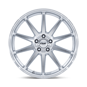 TSW TW004 CANARD Gloss Silver W/ Machined Face 19x9.5 +40 5x114.3mm 72.6mm