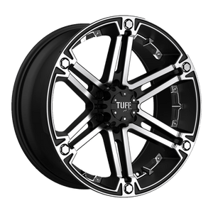 Tuff T01 Flat Black W/ Machined Face 15x8 -13 5x139.7mm 108mm - WheelWiz
