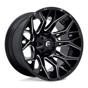Fuel Offroad D769 TWITCH Glossy Black Milled 22x12 -44 8x180mm 124.2mm - Wheelwiz