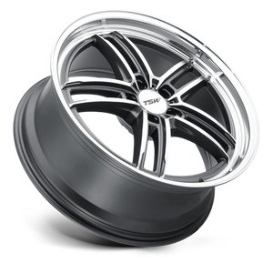 TSW SUZUKA Gloss Gunmetal W/ Mirror Cut Face & Lip 17x8 +40 5x114.3mm 76.1mm - WheelWiz