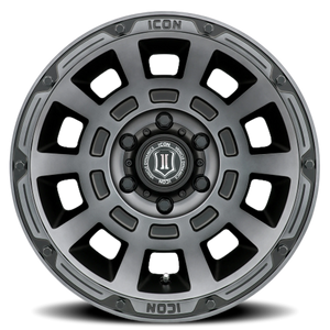 Icon Alloys Thrust Satin Smoked Satin Black 17x8.5 -6 5x127mm 71.5mm