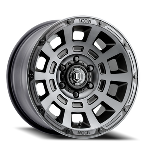 Icon Alloys Thrust Satin Smoked Satin Black 17x8.5 0 6x139.7mm 106.1mm