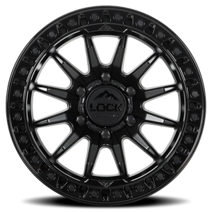 Lock Offroad Trail Matte Black W/ Gloss Black Ring 17x9 -12 6x139.7mm 106.2mm