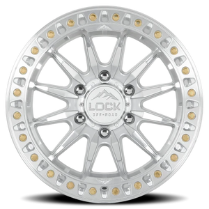 Lock Offroad Trail Machined Silver W/ Clear Coat 20x10 -18 8x180mm 124.3mm