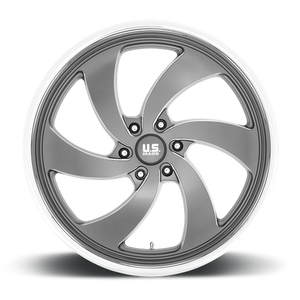 US MAG U133 DESPERADO Anthracite Milled Diam-cut Lip 22x10.5 +1 5x120.65mm 72.6mm