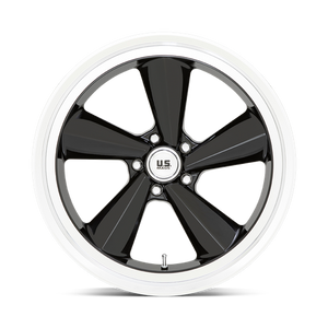 US MAG U136 TS Gloss Black W/ Diamond Cut Lip 22x9 +15 5x120.65mm 72.6mm
