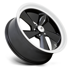 US MAG U136 TS Gloss Black W/ Diamond Cut Lip 22x9 +15 5x127mm 78.1mm - Wheelwiz