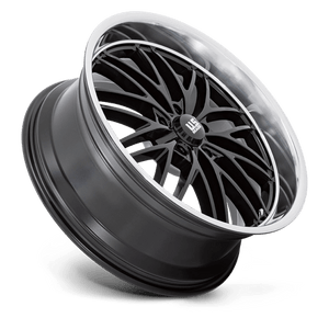 US MAG U138 SANTA CRUZ Gloss Black W/ Diamond Cut Lip 22x9 +15 5x127mm 78.1mm - Wheelwiz