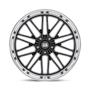 US MAG U138 SANTA CRUZ Gloss Black W/ Diamond Cut Lip 22x9 +15 5x127mm 78.1mm