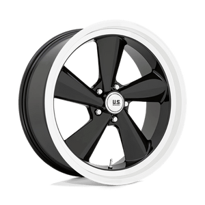 US MAG U136 TS Gloss Black W/ Diamond Cut Lip 22x9 +15 5x127mm 78.1mm - Wheelwiz