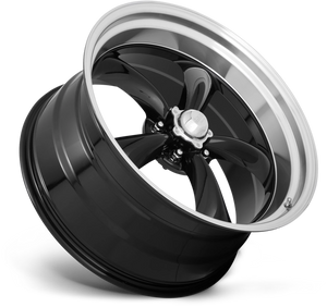 American Racing VN315 TORQ THRUST II 1 PC Gloss Black Machined Lip 22x9 +15 5x127mm 83.1mm - Wheelwiz