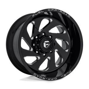 Fuel Offroad D637 VORTEX Gloss Black Milled 20x10 -18 8x165.1mm 125.1mm - WheelWiz