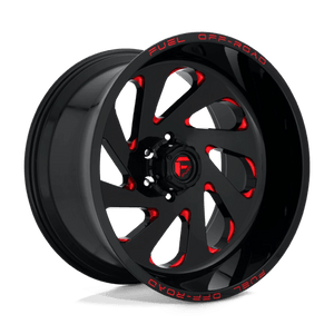 Fuel Offroad D638 VORTEX Gloss Black Red Tinted Clear 22x12 -44 6x139.7mm 106.1mm - WheelWiz
