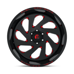 Fuel Offroad D638 VORTEX Gloss Black Red Tinted Clear 22x12 -44 6x139.7mm 106.1mm - WheelWiz