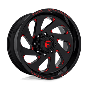 Fuel Offroad D638 VORTEX Gloss Black Red Tinted Clear 20x12 -44 5x127mm 78.1mm - WheelWiz